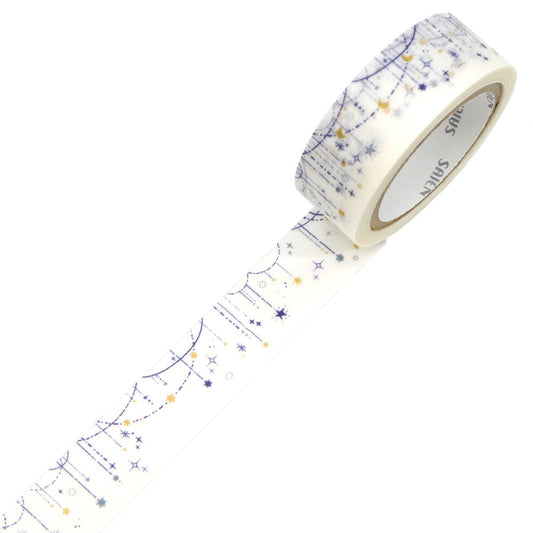 Roll of decorative tape with a star pattern