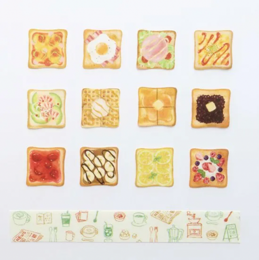 Toast Washi Sticker Roll & Tape Set