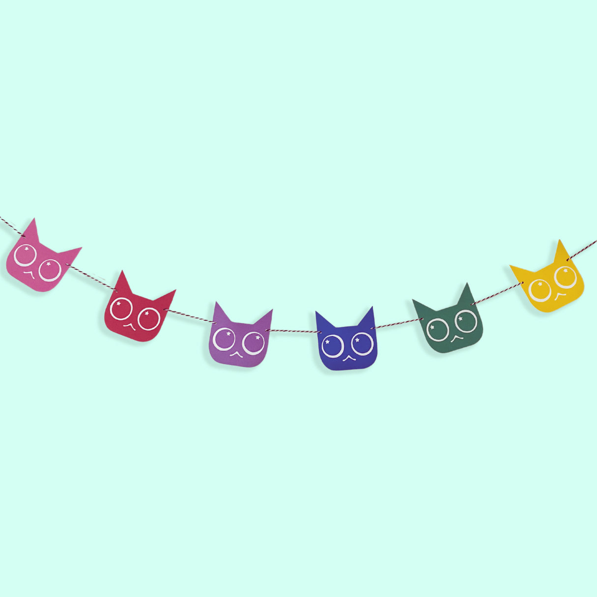 Rainbow Cat Paper Party Garland
