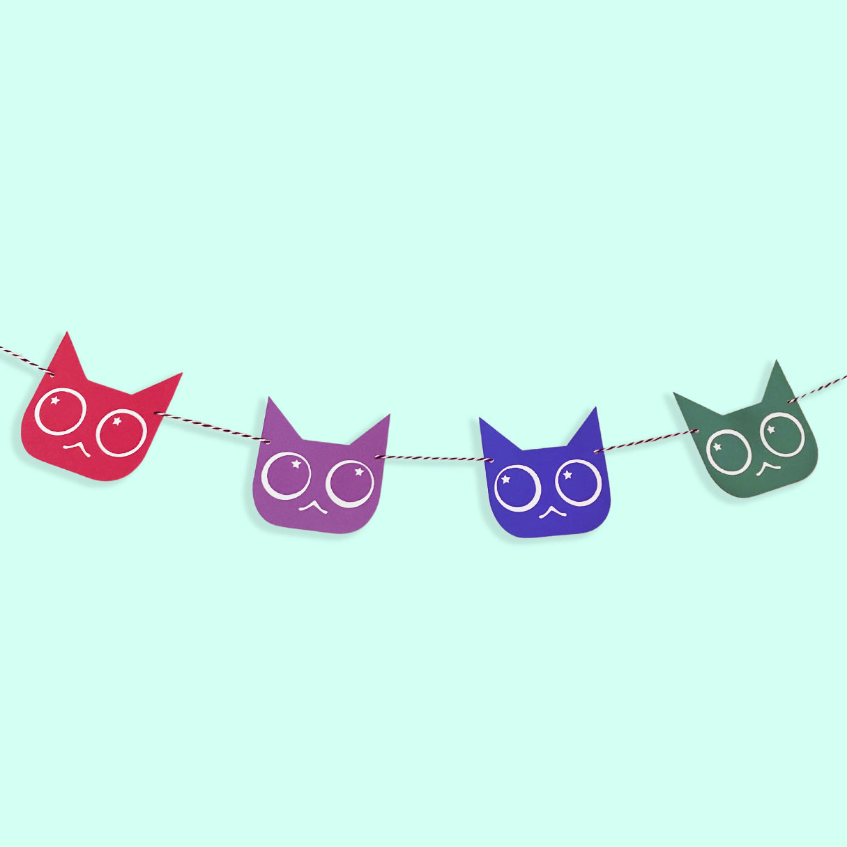 Rainbow Cat Paper Party Garland