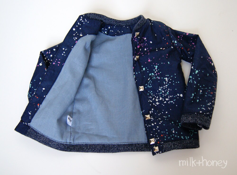 60cm / SD13 BJD Navy Paint Splatter Baseball Jacket
