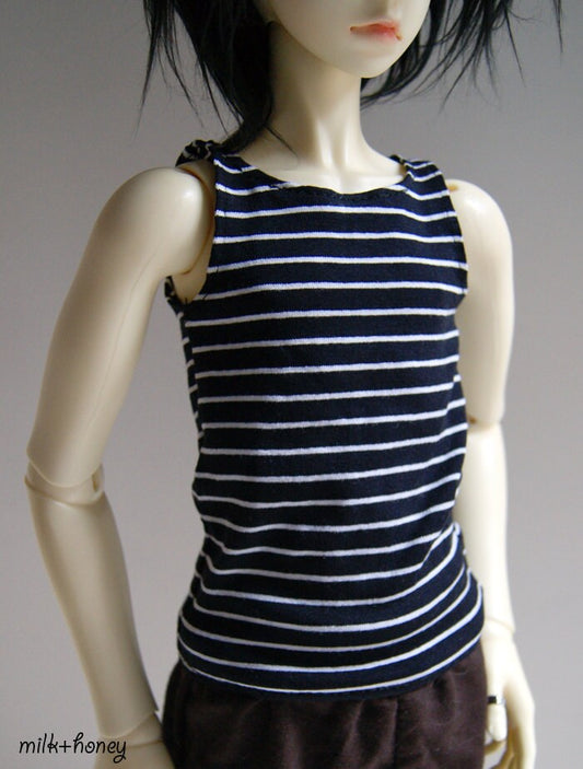 60cm/SD13 BJD Boy Black Stripe Tank Top