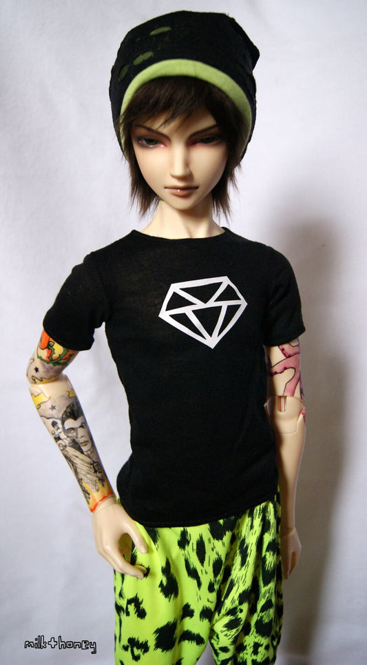70cm/Super Gem Boy BJD Black Diamond T-shirt