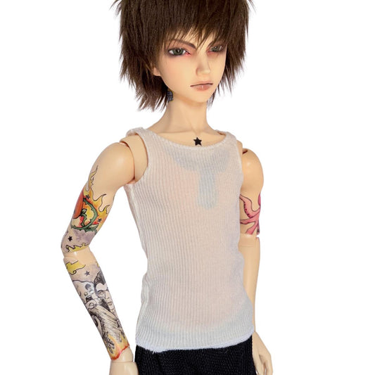 60cm / SD13 BJD Cream Ribbed Tank Top