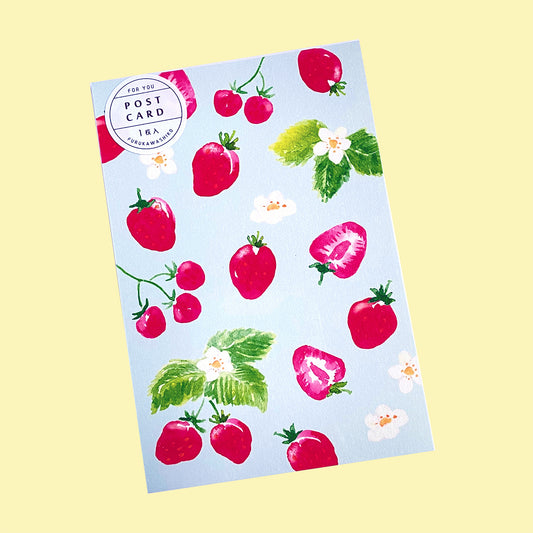 Field of Strawberries Postcard