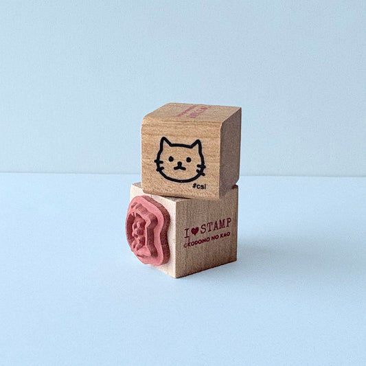 Little Cat Head Rubber Stamp