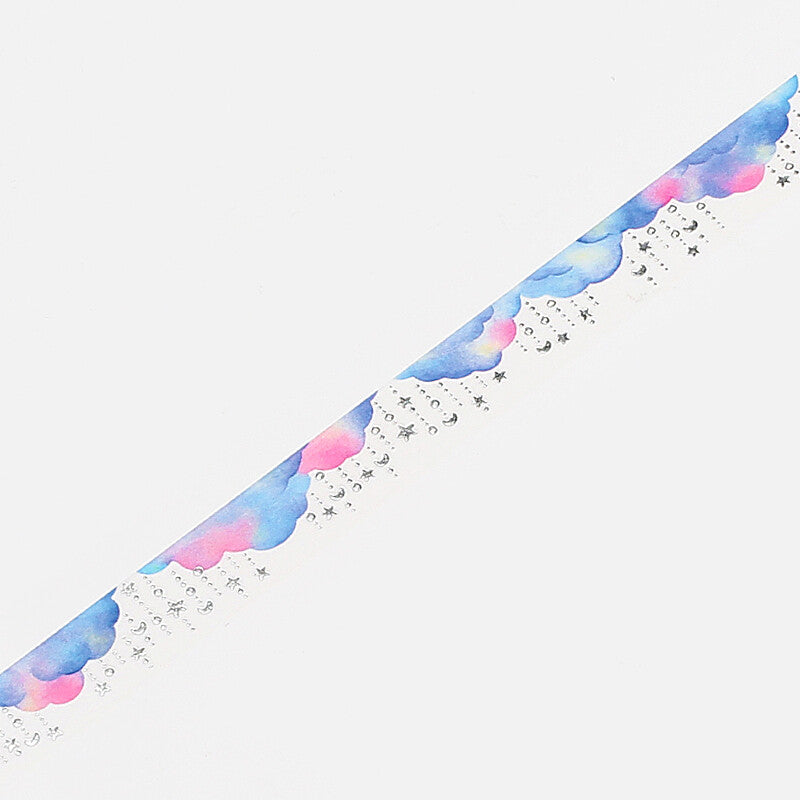 Pastel Clouds with Foil Stars Washi Tape