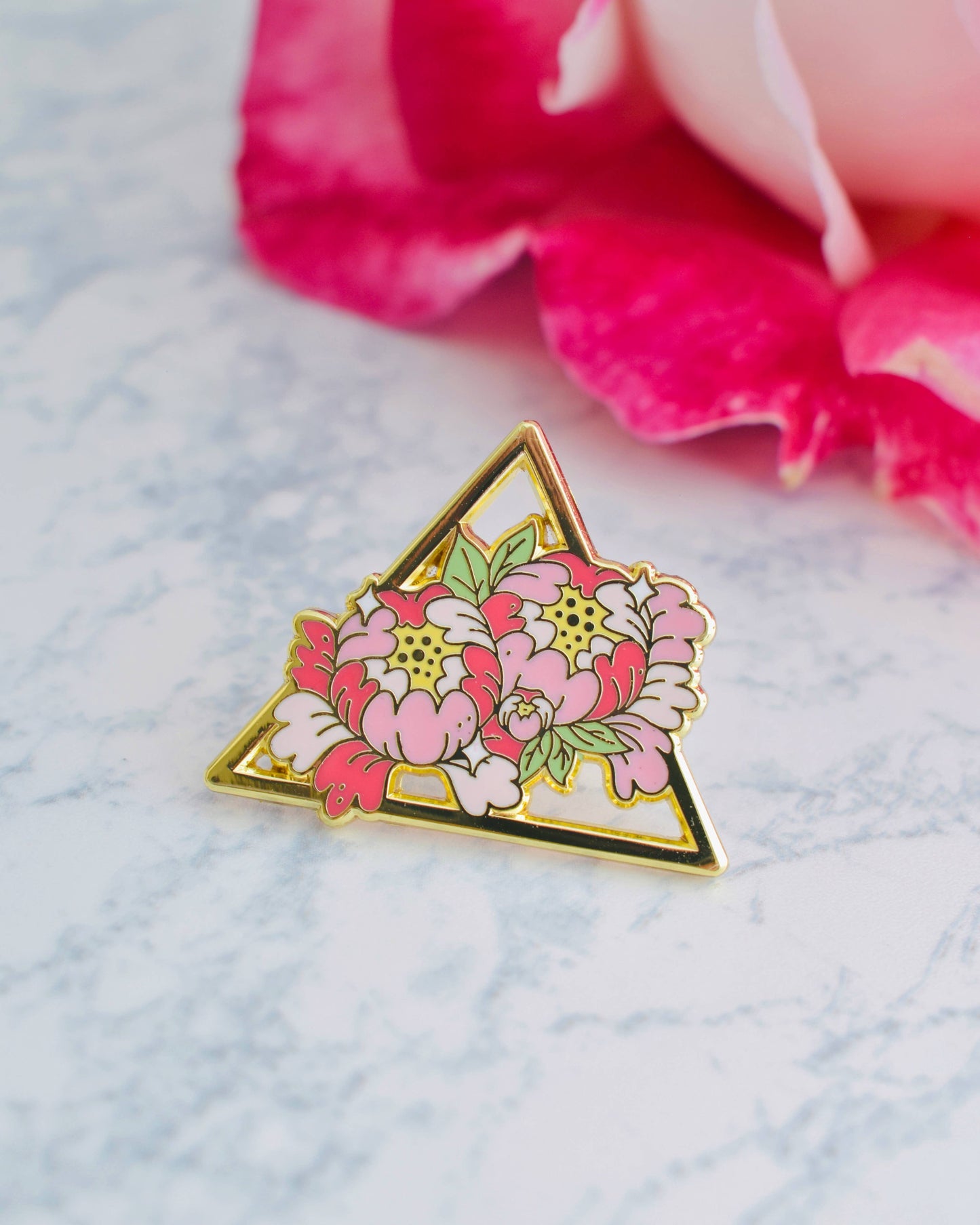 Pink Peony Enamel Pin