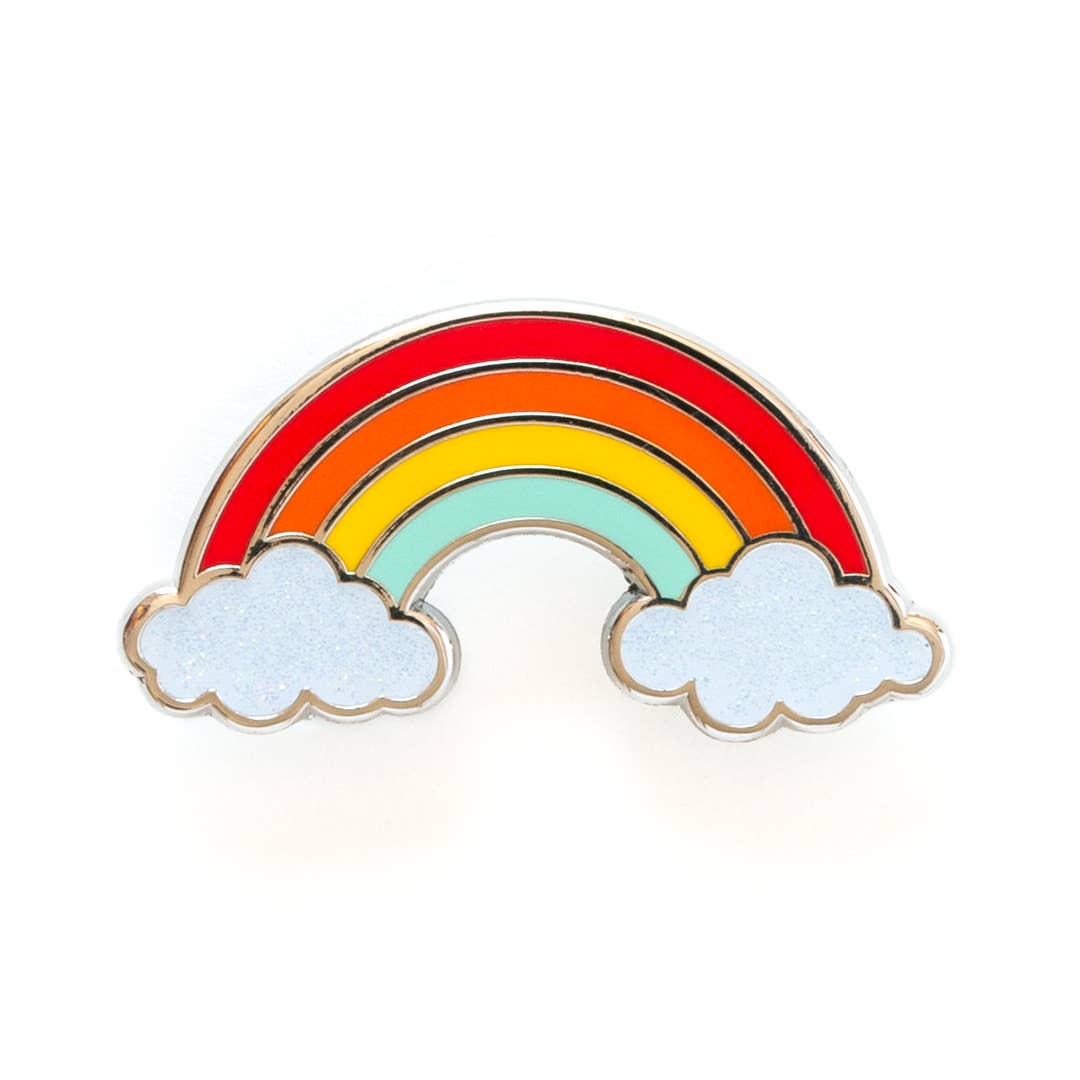 Rainbow with Clouds Enamel Pin