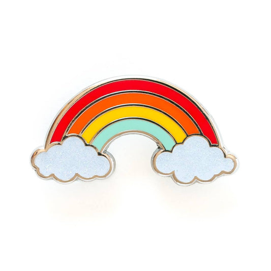Rainbow with Clouds Enamel Pin