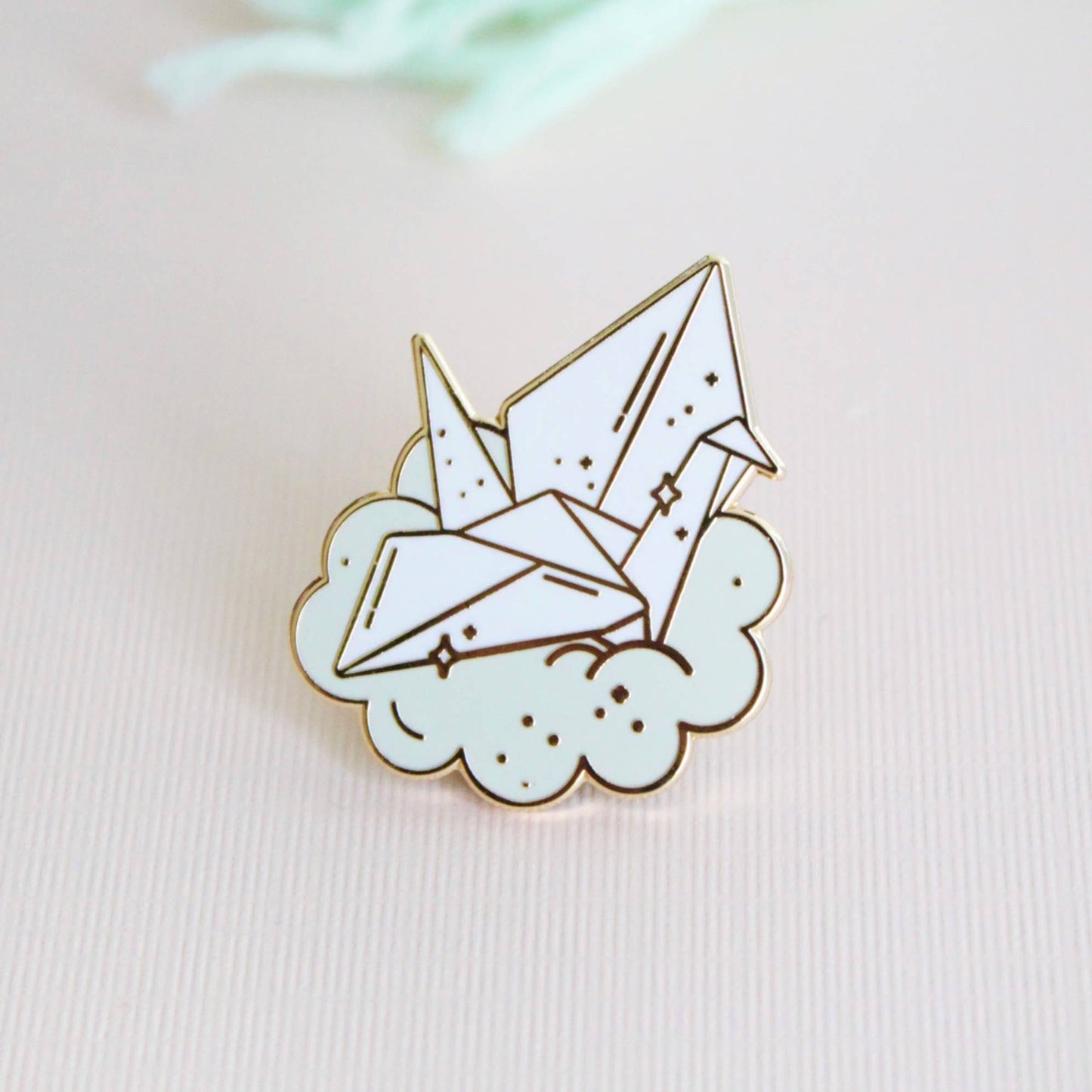 Origami Paper Crane Enamel Pin