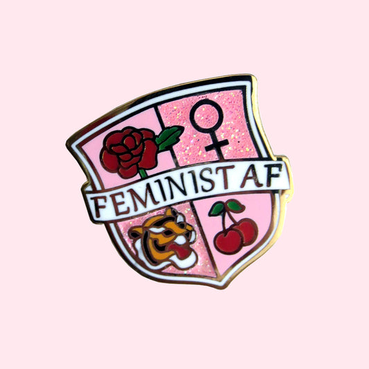 Feminist AF Enamel Pin - Gold Crow Co.