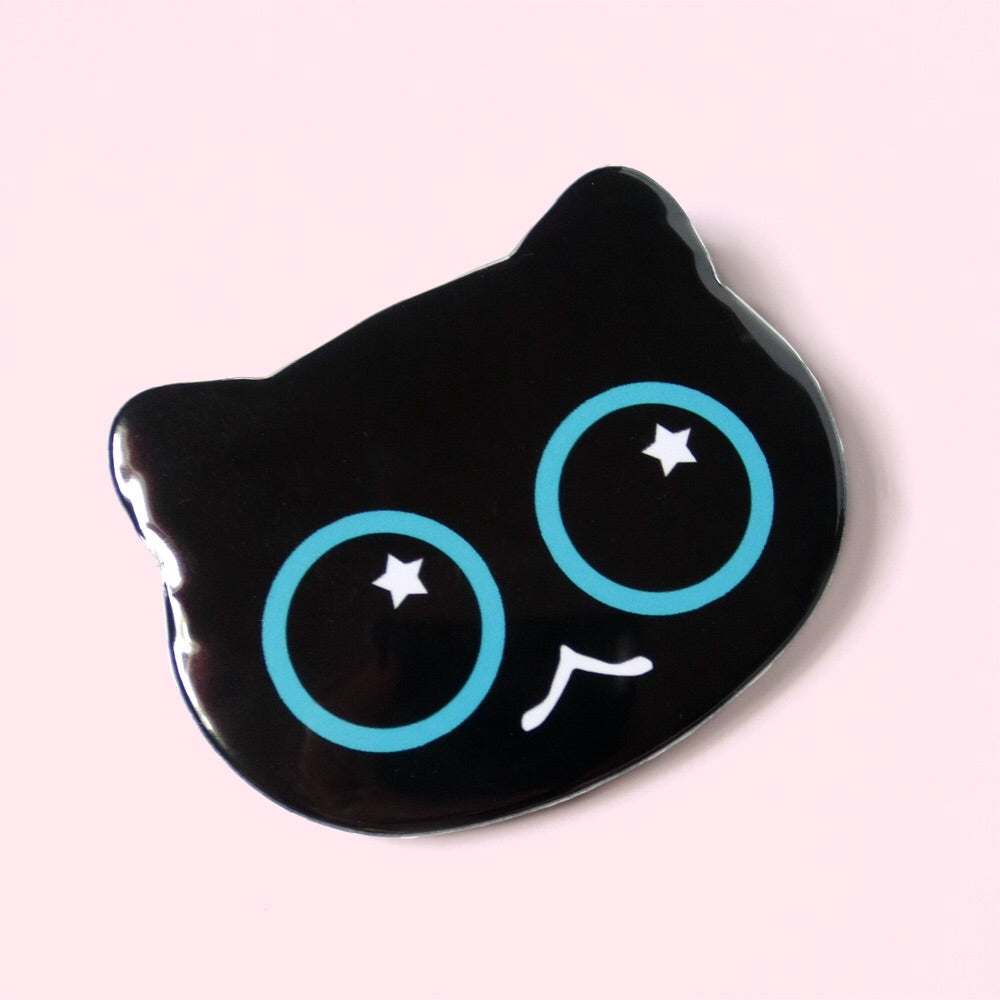 Cat Head Pin Badge - Gold Crow Co.