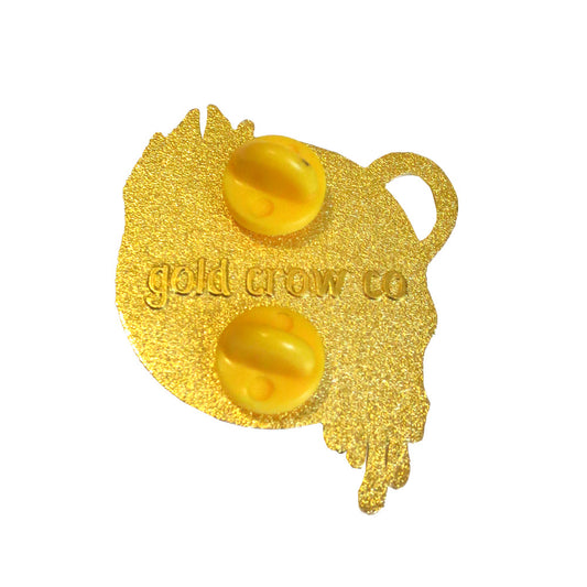 Black Cat Familiar Hard Enamel Pin - Gold Crow Co.