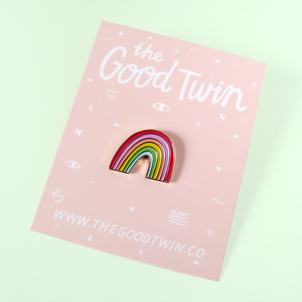 Rainbow Enamel Pin - Gold Crow Co.