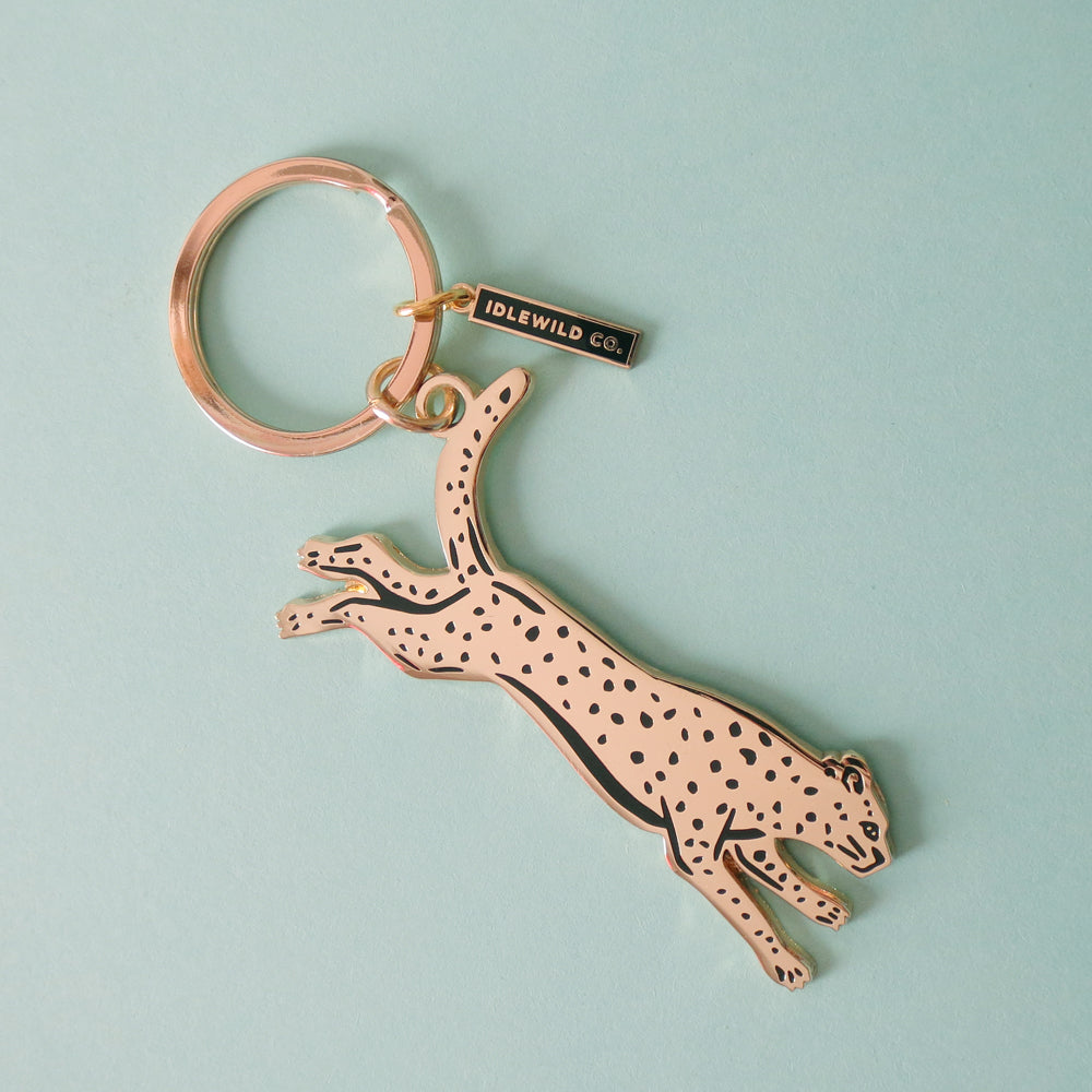 Gold Leopard Keychain