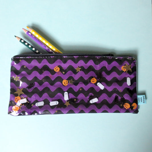 Halloween Stripe Confetti Pencil Case
