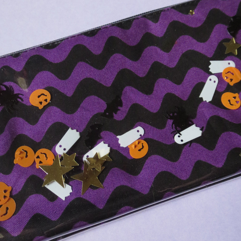 Halloween Stripe Confetti Pencil Case