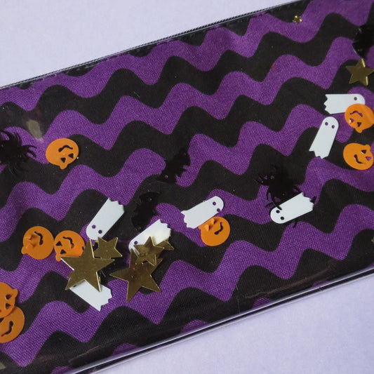 Halloween Stripe Confetti Pencil Case