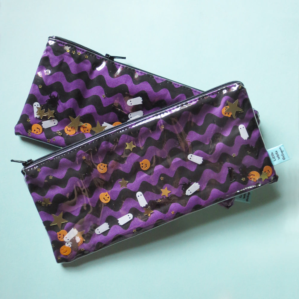 Halloween Stripe Confetti Pencil Case