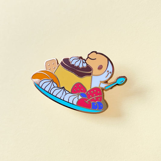 Guinea Pig with Japanese Pudding Enamel Pin
