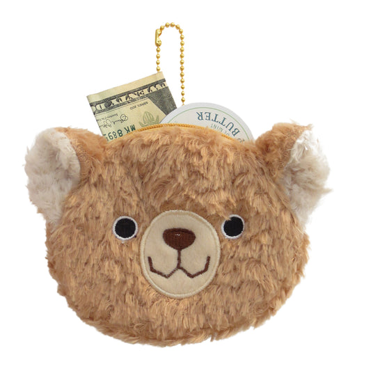 Fuzzy Bear Plush Zipper Pouch