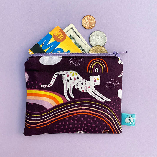Rainbow Leopard Mini Zipper Pouch