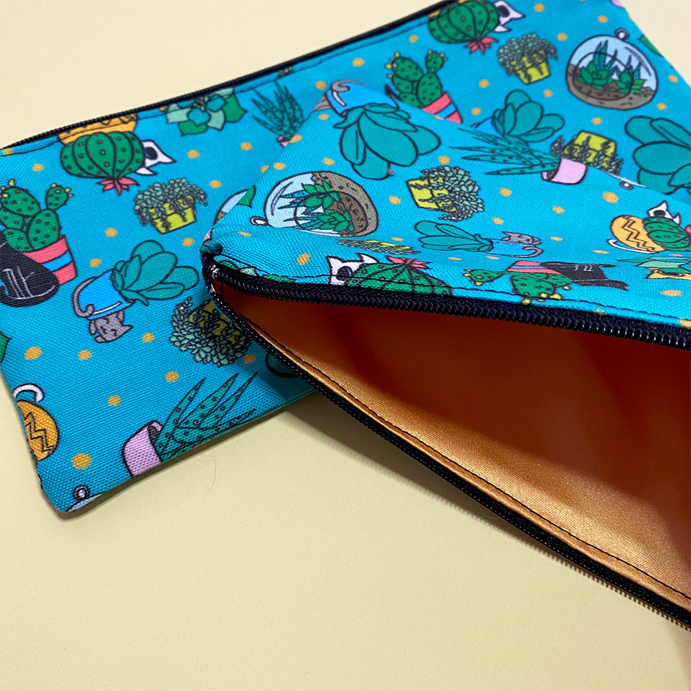 Succulent Cats Zipper Pouch