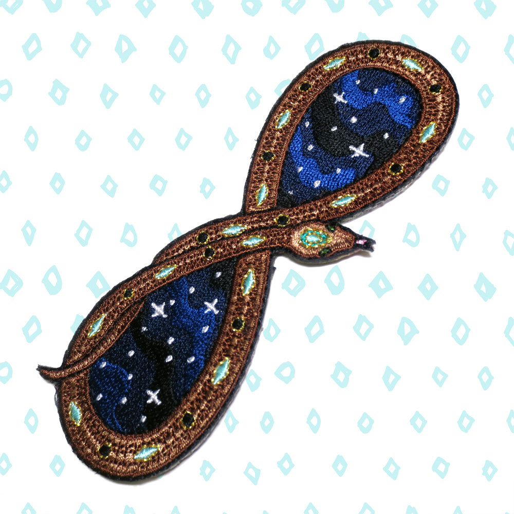 Infinity Snake Embroidered Patch - Gold Crow Co.