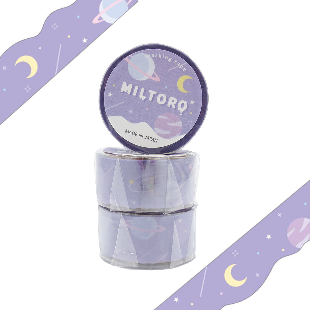 Pastel Purple Planets Die Cut Washi Tape