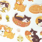Orange and Black Cats Sticker Sheet featuring cute cats in various poses with decorative accents for stationery and accessories.
