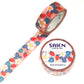 Flower and strawberry pink masking tape with 'Saien' branding on a white background