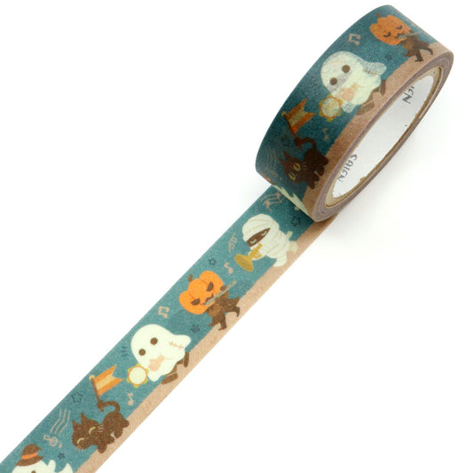 Decorative tape with Halloween-themed design on a white background