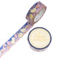 Cats and cherry blossoms on a pink and purple decorative tape.