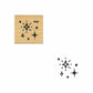 Little Sparkling Stars Rubber Stamp showing various small star shapes on a wooden block for stationery use.