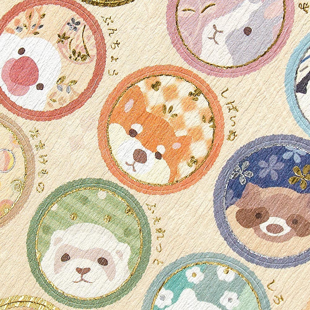 Round Animal Faces Sticker Sheet with cute animal faces in circular frames, showcasing soft pastel colors and floral accents.