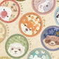 Round Animal Faces Sticker Sheet with cute animal faces in circular frames, showcasing soft pastel colors and floral accents.