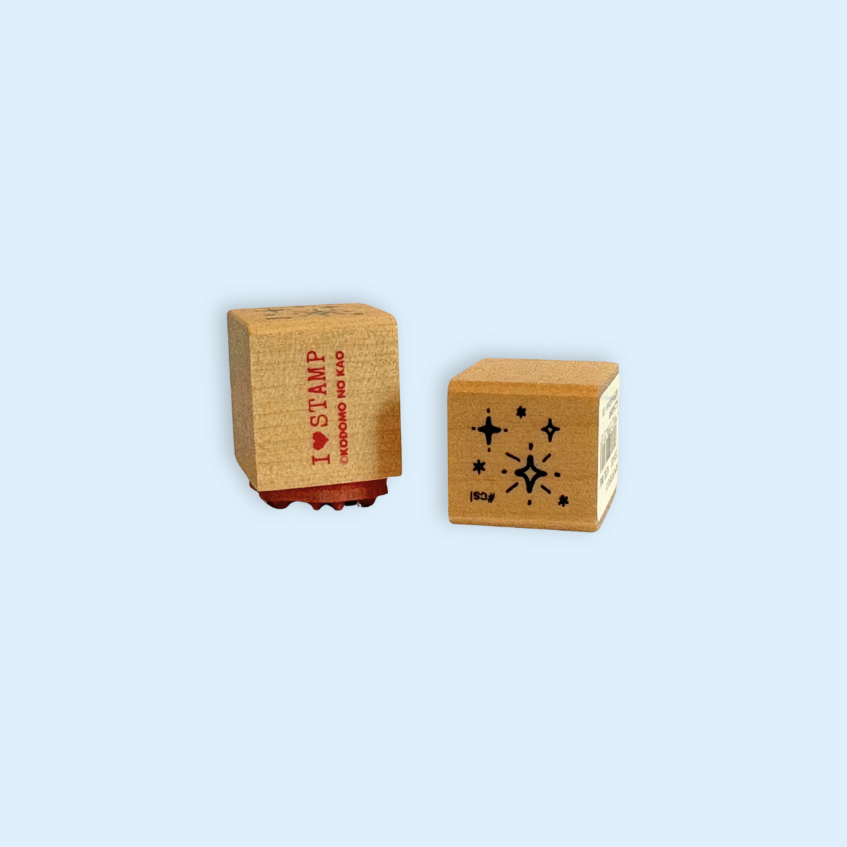 Little Sparkling Stars Rubber Stamp with wooden base and starry sparkle design for stationery decoration