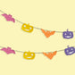 Bright Pumpkin & Bat Halloween Party Garland