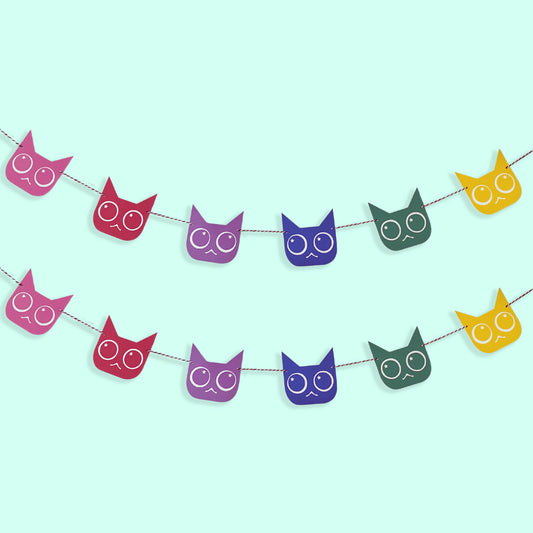 Rainbow Cat Paper Party Garland