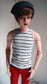 70cm/Super Gem Boy BJD Black & White Tank Top