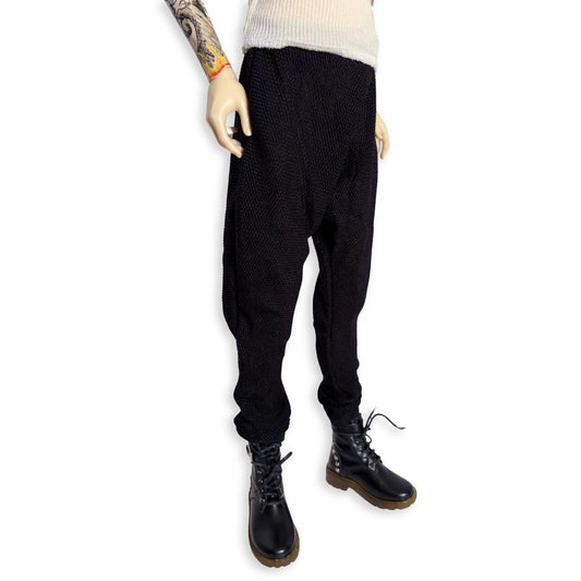 60-70cm BJD Black Waffle Harem Pants