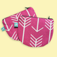 Half Round Zipper Pouch- Pink Arrows