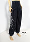 Dark charcoal gray wide-leg sweatpants with a white geometric line pattern on the left leg, displayed on a doll against a white background with a '70CM' text overlay.
