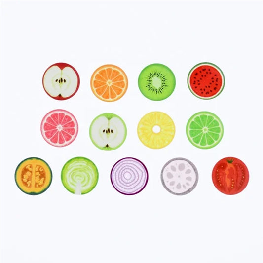 Sliced Fruits and Vegetables Sticker Roll