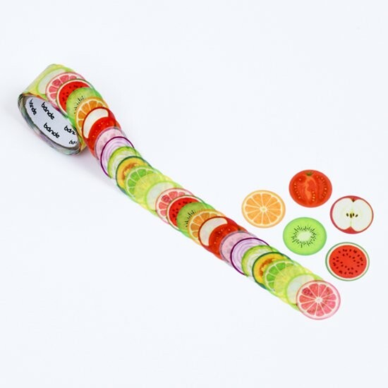 Sliced Fruits and Vegetables Sticker Roll