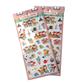 Two sheets of decorative stickers with cartoon chipmunks and flowers, labeled 'Flower Shop'.