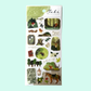 Pack of nature-themed stickers with 'Tabi' branding on a light blue background