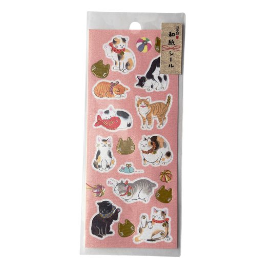 Japanese Cats Paper Sticker Sheet