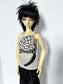 60cm/SD13 BJD Boy Snake Head Loose Tank worn by doll with black hair and spiked headband on white background